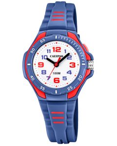 Kinderuhr Calypso Uhr blau gelb K5686/4 Kids Armbanduhr