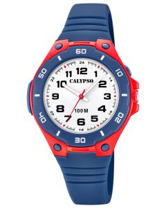 Kinderuhr Calypso Uhr blau gelb K5686/4 Kids Armbanduhr