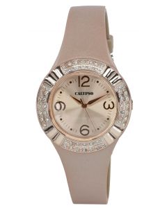 Damenuhr Calypso Armbanduhr K5659/2 rosa Silikonband Strass