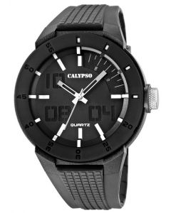 Calypso by Festina Herren Uhr schwarz weiß K5629/1 Silikon 10 ATM Armbanduhr