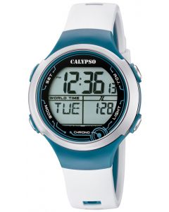 Digitaluhr Armbanduhr Unisex Uhr digital K5799/1 weiß blau