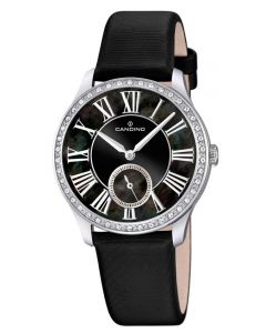 Candino Damen Armbanduhr C4596/3 Saphirglas Lederband schwarz