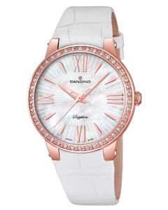 Candino Uhr Damen Armbanduhr C4598/1 Lederband weiß