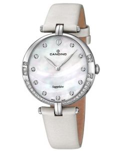 Candino Damen Armbanduhr C4601/1 Lederband creme Strass