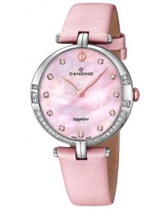 Candino Damen Armbanduhr C4601/2 Leder/Textilband rosa Strass