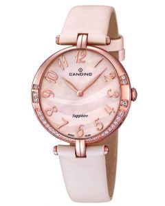 Candino Damen Armbanduhr C4602/3 Leder/Textilband rosé Strass