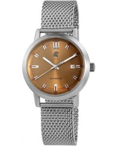 Carucci Automatikuhr CA2195ST-BR Edelstahl Uhr silber braun Milaneseband