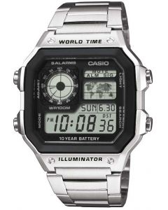 Casio Uhr AE-1200WHD-1AVEF Digital Uhr schwarz Edelstahl-Armband