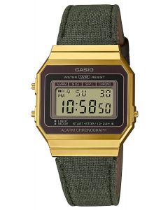 Casio Vintage Armbanduhr Digitaluhr A700WEGL-3AEF Textilband