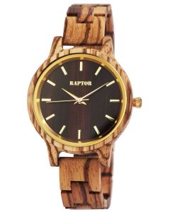 Raptor Herrenuhr Holz-Armbanduhr olivgrün Holzuhr