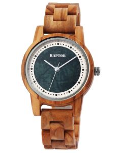 Raptor Herrenuhr Holz-Armbanduhr olivgrün Holzuhr