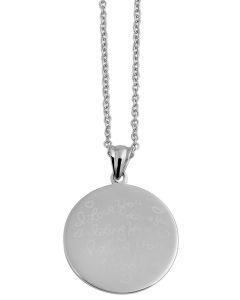 Edelstahl Halskette Gläsender Stein Anhänger  70 cm Kette silber-farbig