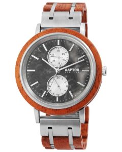 Raptor Herrenuhr Holz-Armbanduhr olivgrün Holzuhr