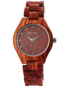 Excellanc Damen Uhr Holz Gliederarmband 1800171-002 Holzuhr