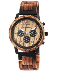 Raptor Herrenuhr Holz-Armbanduhr olivgrün Holzuhr