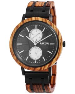 Raptor Herrenuhr Holz-Armbanduhr olivgrün Holzuhr
