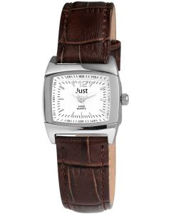 Just Damenuhr Uhr braun weiß Leder 48-S10102L-SL-BR Armbanduhr