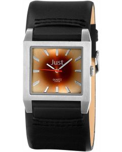 Just Uhr Herrenuhr 48-S2524G-BR-SL Unterlege-Armband Leder schwarz braun