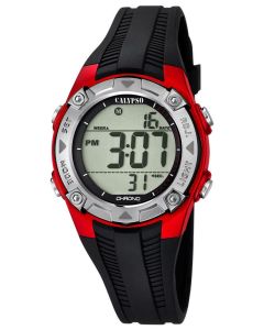 Calypso Kids Kinder Armbanduhr Digitaluhr K5685/6 schwarz rot silber