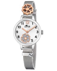 Lotus Teeny Armbanduhr 15828/1 Kleeblatt Edelstahlband