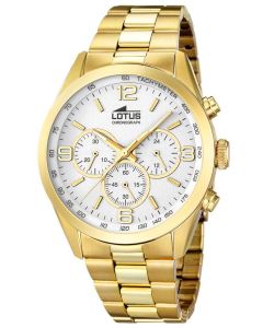 Lotus Herren Armbanduhr 18153/1 Edelstahlband gold weiß Chronograph