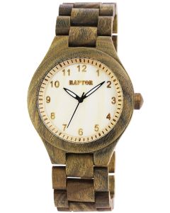 Raptor Herrenuhr Holz-Armbanduhr olivgrün Holzuhr