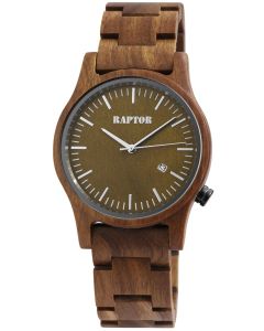 Raptor Herrenuhr Holz-Armbanduhr olivgrün Holzuhr