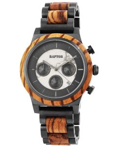 Raptor Holzuhr Edelstahl Armbanduhr braun silber RA20321-002