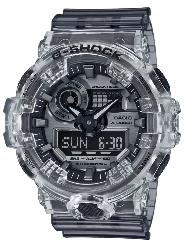 Casio G-Shock Armbanduhr GA-700SK-1AER transparent grau